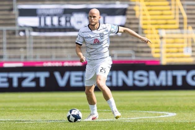 SSV Ulm 1846 Soccer vs. FSV Frankfurt, Soccer, Regionalliga Southwest, Matchday 7, Donaustadion Ulm, Ulm, September 12, 2026; Marcel Seegert, SSV Ulm 1846 Soccer; 25 SSV Ulm 1846 Soccer vs. FSV Frankfurt, Soccer, Southwest Regional League, Matchday 7, Donaustadion Ulm, Ulm, September 12, 2026, Photo by Lucca Fundel, Ulm, Donaustadion Ulm, Baden-Württemberg, Germany