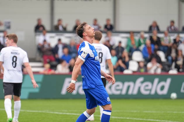 German Soccer, 3rd Division, Matchday 5, Sportclub Arena Verl, SC Verl vs. SV Meppen; Tobias Mißner (SV Meppen), 3: disappointed, angry, missed opportunity Copyright: xMichelxWittex