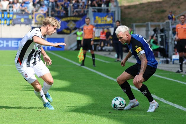 September 12, 2026, Soccer, Men s, 3rd Division, 2026–2027 Season, 1 FC Saarbrücken vs. FC Ingolstadt 04, Florian Pick (1 FC Saarbrücken), Max Plath (FC Ingolstadt 04), Saarbrücken, Ludwigsparkstadion, Saarland, Germany, DEU Copyright: xSebastianxBachx