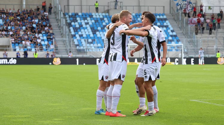 September 12, 2026, xrekx, Soccer 3rd Division, 1. FC Saarbrücken vs. FC Ingolstadt 04 – Goal celebration after Lars Lokotsch scored the 0-1 goal for FC Ingolstadt 04 against Saarbrücken