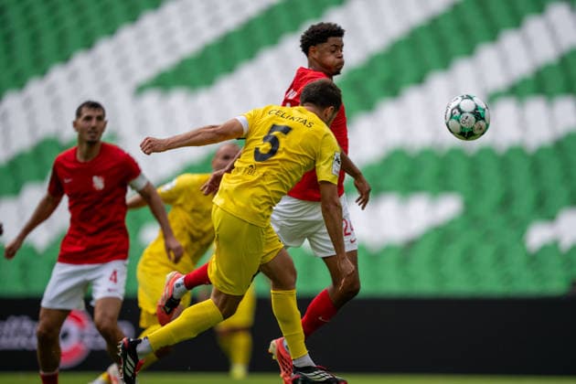 Volkan Celiktas of SG Sonnenhof Großaspach, 05, scores the 1-2 goal with a header; TSV Havelse vs. SG Sonnenhof Großaspach, soccer, 3rd Division, Matchday 5, September 6, 2026, DFB regulations prohibit any use of photographs as image sequences and or quasi-video. Hanover, Lower Saxony, Germany Copyright: xkolbert-press PhilipxZieglerx