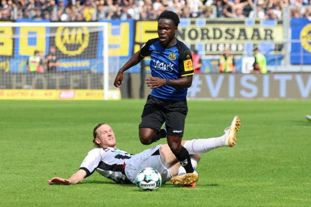 September 12, 2026, Soccer, Men s, 3rd Division, 2026–2027 Season, 1 FC Saarbrücken vs. FC Ingolstadt 04, Kelsey Owusu (1 FC Saarbrücken), Vinko Sapina (FC Ingolstadt 04), Saarbrücken, Ludwigsparkstadion, Saarland, Germany, DEU Copyright: xSebastianxBachx