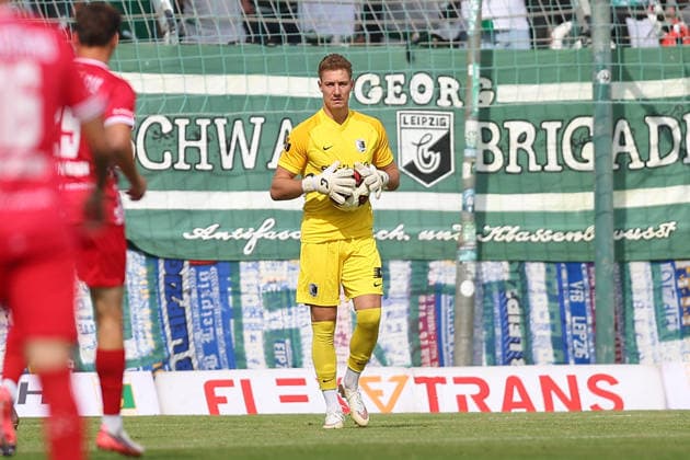 Chemie Leipzig vs. Zwickau, Northeast Regional League, Leipzig, September 12, 2026, Alfred Kunze Sportpark, Soccer, Men, 2026–2027 Season, Northeast Regional League, Matchday 8, BSG Chemie Leipzig vs. FSV Zwickau, Pictured: Goalkeeper Marcel Bergmann (37), Chemie,