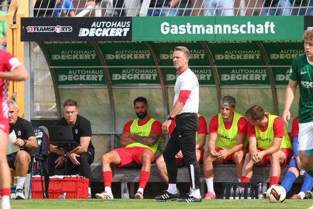 Chemie Leipzig vs. Zwickau, Northeast Regional League, Leipzig, September 12, 2026, Alfred Kunze Sportpark, Soccer, Men, 2026–2027 Season, Northeast Regional League, Matchday 8, BSG Chemie Leipzig vs. FSV Zwickau, Pictured: Coach Rico Schmitt of FSV Zwickau,