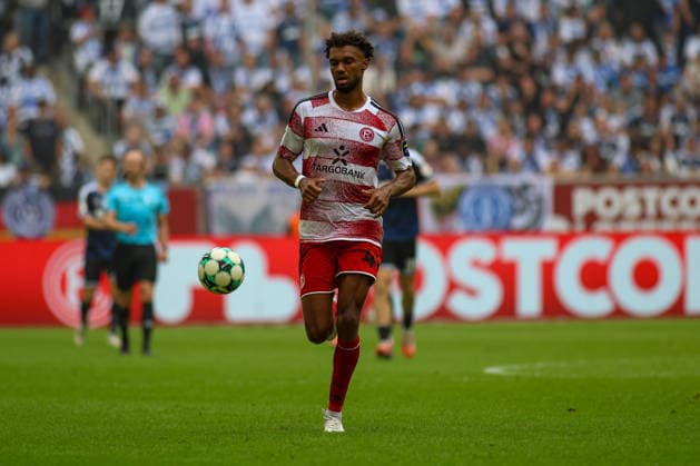 September 12, 2026, GER, Soccer, Men s, 3rd Division, 2026–2027 Season, Fortuna Düsseldorf vs. MSV Duisburg: Elias Egouli (F95) in action with the ball, individual play Copyright: xSvenxHanischx