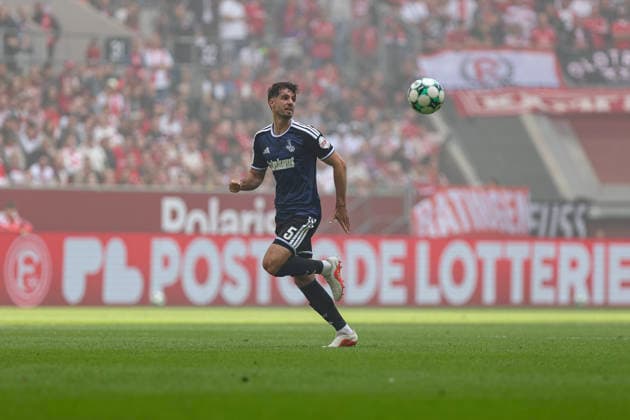 September 12, 2026, GER, Soccer, Men s, 3rd Division, 2026–2027 Season, Fortuna Düsseldorf vs. MSV Duisburg, Tobias Fleckstein of Duisburg in action with the ball, individual play, Düsseldorf Merkur Spiel Arena, North Rhine-Westphalia, Germany Copyright: xAdrianxSchlüterx