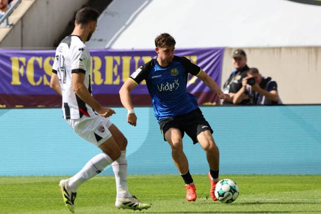 September 12, 2026, Soccer, Men s, 3rd Division, 2026–2027 Season, 1 FC Saarbrücken vs. FC Ingolstadt 04, Alexander Staff (1 FC Saarbrücken), Lukas Fröde (FC Ingolstadt 04), Saarbrücken, Ludwigsparkstadion, Saarland, Germany (DEU) Copyright: xSebastianxBachx