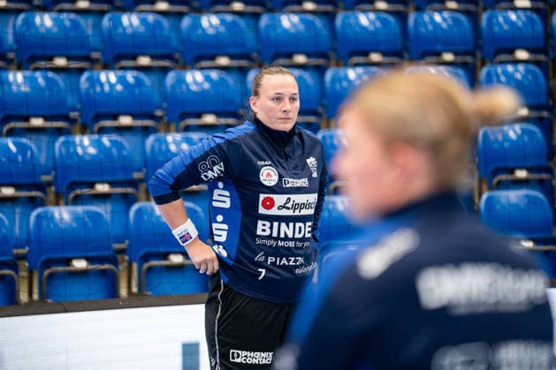 HSG Blomberg Lippe (GER) vs. Storhamar Handball Elite (NOR), Handball, EHF Champions League Women, Group Stage, September 12, 2026, 2026–2027 Season, Lemgo: Diana Magnusdottir of HSG Blomberg Lippe, No. 7, warming up at the Phoenix Contact Arena in Lemgo, Germany