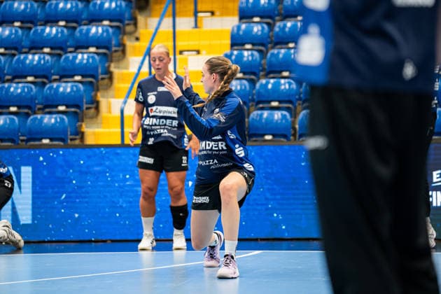 HSG Blomberg Lippe GER vs. Storhamar Handball Elite NOR, Handball, EHF Champions League Women, Group Stage, September 12, 2026, 2026–2027 Season, Lemgo: Isabelle Axmann of HSG Blomberg Lippe, No. 11, during warm-ups at the Lemgo Phoenix Contact Arena in Germany