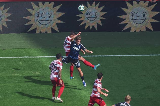 Sports, Soccer, 3rd League, 2026–2027 Season, Matchday 5: Fortuna Düsseldorf vs. MSV Duisburg, September 12, 2026, MERKUR SPIEL ARENA, Patrick Sussek, MSV Duisburg, 37, header, Düsseldorf, MERKUR SPIEL ARENA, North Rhine-Westphalia, Germany
