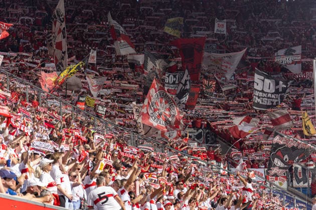 12.09.2026, xdaymx, Fussball 1.Bundesliga, TSG 1899 Hoffenheim - VfB Stuttgart. Mitgreiste Fans von Stuttgart machen aus dem Auswärtsspiel ein Heimspiel. (DFL DFB REGULATIONS PROHIBIT ANY USE OF PHOTOGRAPHS as IMAGE SEQUENCES and or QUASI-VIDEO) Sinsheim *** September 12, 2026, xdaymx, Soccer, Bundesliga 1, TSG 1899 Hoffenheim vs. VfB Stuttgart: Stuttgart fans who traveled with the team turn the away game into a home game. DFL DFB REGULATIONS PROHIBIT ANY USE OF PHOTOGRAPHS AS IMAGE SEQUENCES AND OR QUASI-VIDEO. Sinsheim
