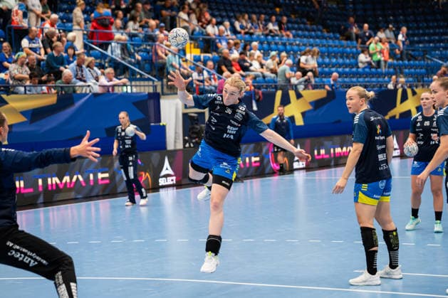 HSG Blomberg Lippe (GER) vs. Storhamar Handball Elite (NOR), Handball, EHF Champions League Women, Group Stage, September 12, 2026, 2026–2027 Season, Lemgo: Cecilie Hoegseth of Storhamar Handball Elite, 36 goal attempts during warm-ups at the Lemgo Phoenix Contact Arena, Germany