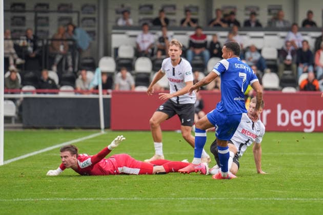 German Soccer, 3rd Division, Matchday 5, Sportclub Arena Verl, SC Verl vs. SV Meppen; Oliver Schmitt (SV Meppen) scores the 7th goal, making it 1–0 for SV Meppen; celebration, joy Copyright: xMichelxWittex
