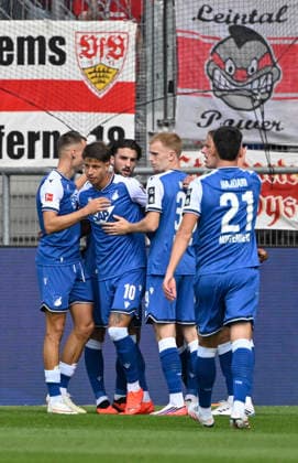 TOR zum 1:0 Torschuss Aktion Torchance Adam Hlozek TSG 1899 Hoffenheim (10) Torjubel mit Kollegen TSG 1899 Hoffenheim vs VfB Stuttgart 12.09.2026 DFL REGULATIONS PROHIBIT ANY USE OF PHOTOGRAPHS AS IMAGE SEQUENCES AND OR QUASI-VIDEO TSG 1899 Hoffenheim vs VfB Stuttgart *** GOAL: 1–0, shot on goal, scoring opportunity, Adam Hlozek, TSG 1899 Hoffenheim 10, celebrating the goal with teammates, TSG 1899 Hoffenheim vs. VfB Stuttgart, September 12, 2026. DFL regulations prohibit any use of photographsOGRAPHS AS IMAGE SEQUENCES AND OR QUASI-VIDEO TSG 1899 Hoffenheim vs. VfB Stuttgart