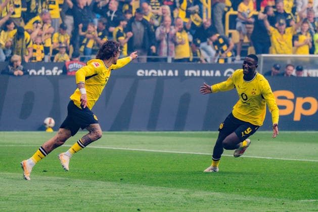1. Bundesliga, 3. Spieltag, Borussia Dortmund vs. SC Paderborn 07 am 12.09.2026 Tor zum 1:0 durch Fabio Silva mit Serhou Guirassy *** Bundesliga 1, Matchday 3, Borussia Dortmund vs. SC Paderborn 07 on September 12, 2026. Goal to make it 1–0 by Fabio Silva, assisted by Serhou Guirassy Copyright: xBahhoxKarax