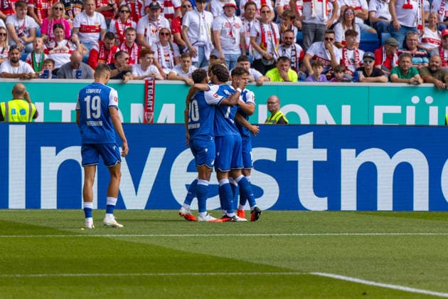 12.09.26 TSG Hoffenheim - VfB Stuttgart Deutschland, Sinsheim, 12.09.2026, Fussball, Bundesliga, Saison 2026 2027, TSG Hoffenheim - VfB Stuttgart: Adam Hlozek (TSG Hoffenheim), Jubel Tor 1:0 Hlozek. *** September 26, 2012 TSG Hoffenheim vs. VfB Stuttgart Germany, Sinsheim, September 12, 2026, Soccer, Bundesliga, 2026–2027 season, TSG Hoffenheim vs. VfB Stuttgart, Adam Hlozek (TSG Hoffenheim), celebrating a goal (1–0), Hlozek