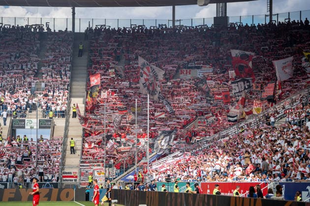 Fussball: 1. Bundesliga, 3. Spieltag, TSG Hoffenheim - VfB Stuttgart am 12.09.2026 in Sinsheim (SNP Arena), Deutschland, Saison 2026 2027: VfB Stuttgart Fans im Stadion Sinsheim SNP Arena Deutschland *** Soccer: Bundesliga 1, Matchday 3, TSG Hoffenheim vs. VfB Stuttgart on September 12, 2026, at the Sinsheim SNP Arena, Germany, 2026–2027 Season; VfB Stuttgart fans at the Sinsheim SNP Arena in Germany Copyright: xPhilippxImhofx