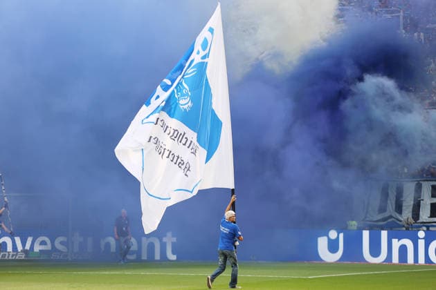 12.09.2026, xtvx, Fussball 1.Bundesliga, TSG 1899 Hoffenheim - VfB Stuttgart v.l. Hoffenheimer Fans (DFL DFB REGULATIONS PROHIBIT ANY USE OF PHOTOGRAPHS as IMAGE SEQUENCES and or QUASI-VIDEO) Sinsheim *** September 12, 2026, xtvx, Soccer 1st Bundesliga, TSG 1899 Hoffenheim vs. VfB Stuttgart, Hoffenheim fans. DFL and DFB regulations prohibit any use of photographs as image sequences and or quasi-video. Sinsheim