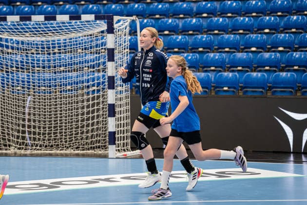 HSG Blomberg Lippe (GER) vs. Storhamar Handball Elite (NOR), Handball, EHF Champions League Women, Group Stage, September 12, 2026, 2026–2027 Season, Lemgo Christina Pedersen Storhamar Handball Elite, 26 during warm-ups at the Lemgo Phoenix Contact Arena, Germany