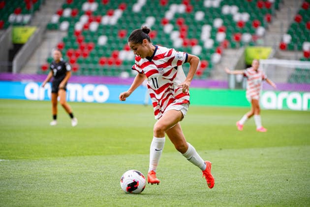 September 12, 2026, Sosnowiec, Silesian Voivodeship, Poland: ADAMES EMERI of USA runs with the ball during the FIFA U20 Womens World Cup Poland 2026 match between New Zealand versus USA at ArcelorMittal Park Soccer 2026: FIFA U20 WomenÃ‚Â S World Cup Poland 2026: New Zealand - USA  - ZUMAs385 20260912_zsp_s385_028 Copyright: xLeopoldxSoglox