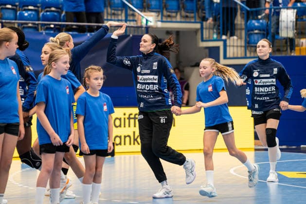 HSG Blomberg Lippe GER vs. Storhamar Handball Elite NOR, Handball, EHF Champions League Women, Group Stage, September 12, 2026, 2026–2027 Season, Lemgo: Nicole Roth of HSG Blomberg Lippe, No. 61 during warm-ups at the Lemgo Phoenix Contact Arena, Germany