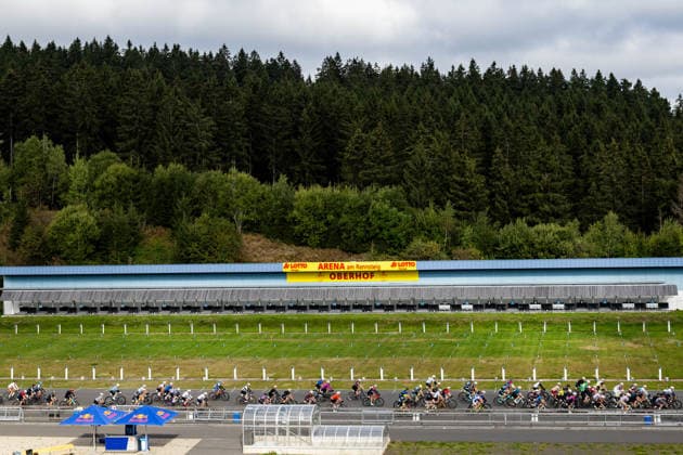 September 12, 2026, GER, Gravel Cycling, Season 26, Men s and Women s, Rennsteig Gravel German Gravel League Overall: 504 registered participants competed in the 52 km, 78 km, 104 km, and 130 km courses. The start and finish were set against the backdrop of the Biathlon Arena on the Rennsteig, 98559 Oberhof, LOTTO Thuringia ARENA on the Rennsteig, Thuringia, Germany