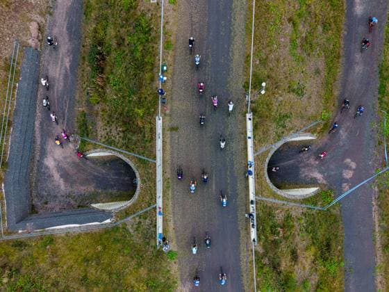 September 12, 2026, GER, Gravel Cycling, Season 26, Men’s and Women’s, Rennsteig Gravel German Gravel League Overall: 504 registered participants competed in the 52 km, 78 km, 104 km, and 130 km courses. The start and finish were set against the backdrop of the Biathlon Arena on the Rennsteig, 98559 Oberhof, LOTTO Thuringia ARENA on the Rennsteig, Thuringia, Germany
