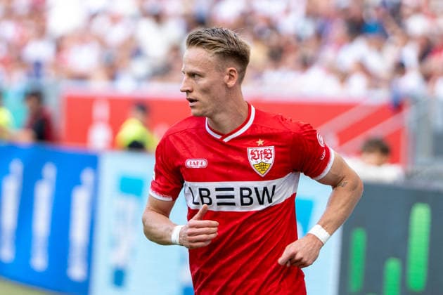 Fussball: 1. Bundesliga, 3. Spieltag, TSG Hoffenheim - VfB Stuttgart am 12.09.2026 in Sinsheim (SNP Arena), Deutschland, Saison 2026 2027: Chris Führich (VfB Stuttgart, 10) Sinsheim SNP Arena Deutschland *** Soccer: Bundesliga 1, Matchday 3, TSG Hoffenheim vs. VfB Stuttgart on September 12, 2026, at the Sinsheim SNP Arena, Germany, 2026–2027 season; Chris Führich, VfB Stuttgart; 10, Sinsheim SNP Arena, Germany Copyright: xPhilippxImhofx