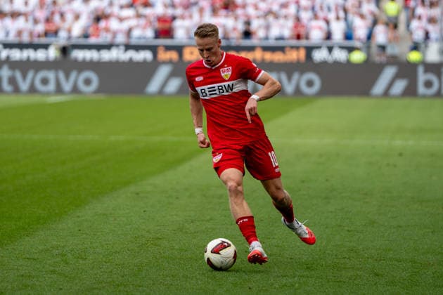 Fussball: 1. Bundesliga, 3. Spieltag, TSG Hoffenheim - VfB Stuttgart am 12.09.2026 in Sinsheim (SNP Arena), Deutschland, Saison 2026 2027: Chris Führich (VfB Stuttgart, 10) Sinsheim SNP Arena Deutschland *** Soccer, Bundesliga 1, Matchday 3, TSG Hoffenheim vs. VfB Stuttgart on September 12, 2026, at Sinsheim SNP Arena, Germany, 2026–2027 season, Chris Führich (VfB Stuttgart), 10, Sinsheim SNP Arena, Germany Copyright: xPhilippxImhofx