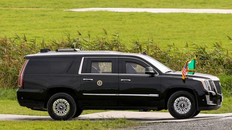2026 Amgen Irish Open - Third Round, Trump International Golf Links, Doonbeg 12 9 2026 President of the United States of America Donal Trump arrives at Trump International Golf Links Donal Trump arrives at Trump International Golf Links 12 9 2026  Copyright: xx BB3_5160