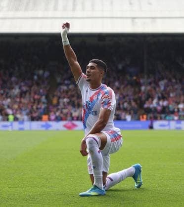 Premier League - Crystal Palace v Ipswich Town LONDON, ENGLAND, SEPTEMBER 12: GOAL 1-0, Anan Khalaili of Crystal Palace goal celebration after scoring a goal to put Crystal Palace 1-0 ahead during The Premier League match between Crystal Palace v Ipswich Town at Selhurst Park Stadium, London, England, on September 12. (Photo by Daniel Weir) London Selhurst Park Stadium England Copyright: xDanielxWeir SportsxPressxPhotox Sportspressphoto_SPR228616