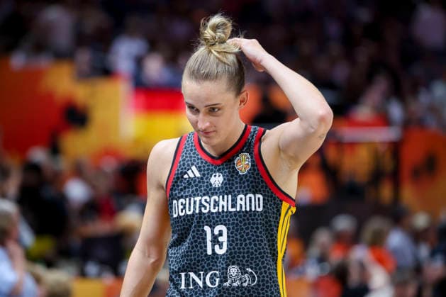 Leonie Fiebich of Germany looks dejected during the FIBA Women s Basketball World Cup Germany 2026 semifinal match between France and Germany at the Berlin Arena on September 12, 2026, in Berlin, Germany. Photo by Marco Steinbrenner, DeFodi Images