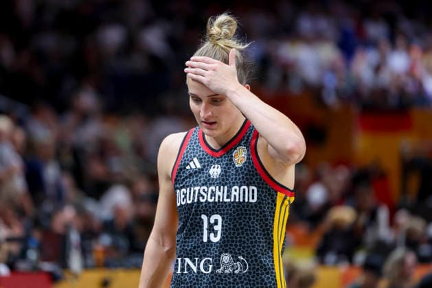 Leonie Fiebich of Germany looks dejected during the FIBA Women s Basketball World Cup Germany 2026 semifinal match between France and Germany at the Berlin Arena on September 12, 2026, in Berlin, Germany. Photo by Marco Steinbrenner, DeFodi Images
