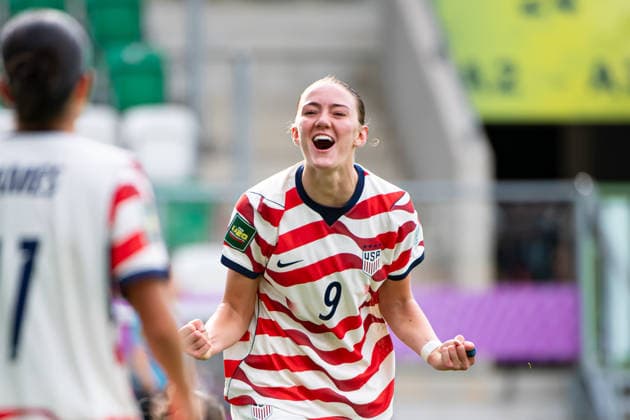 September 12, 2026, Sosnowiec, Silesian Voivodeship, Poland: BUCK ALEX of USA celebrates his goal and the second during the FIFA U20 Womens World Cup Poland 2026 match between New Zealand versus USA at ArcelorMittal Park Sosnowiec Poland - ZUMAs385 20260912_zsp_s385_034 Copyright: xLeopoldxSoglox