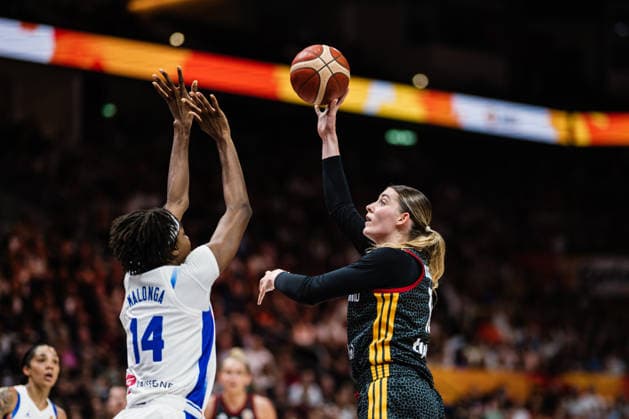 FIBA Women’s Basketball World Cup 2026: France vs. Germany, September 12, 2026; Luisa Geiselsoder (Germany), 15; Dominique Malonga (France), 14; Basketball; FIBA Women’s Basketball World Cup 2026; Final Phase, Semifinal: France vs. Germany on September 12, 2026, at the Uber Arena, Berlin Copyright: xBEAUTIFULxSPORTS Tonhäuserx