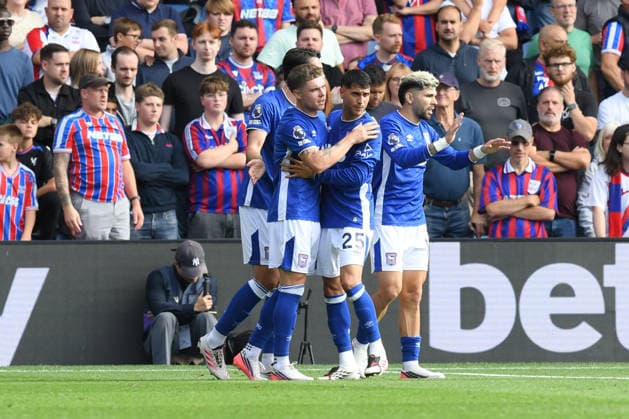 Crystal Palace v Ipswich Town, Premier League GOAL CELEBRATION 1-2 scored by Leif Davis of Ipswich Town during the Premier League match between Crystal Palace and Ipswich Town at Selhurst Park, London, UK on 12 September 2026. London Selhurst Park Greater London UK Editorial use only DataCo restrictions apply See www.football-dataco.com , Copyright: xJeffxMoodx PSI-24873-0027