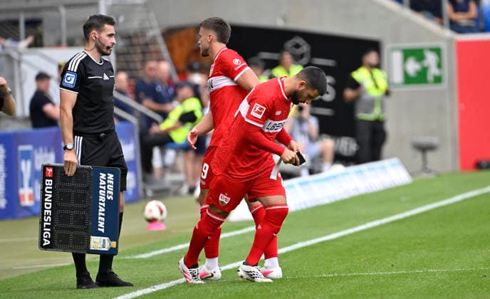 Wechsel Auswechslung Einwechslung Deniz Undav VfB Stuttgart (26) fuer Ermedin Demirovic VfB Stuttgart (09) TSG 1899 Hoffenheim vs VfB Stuttgart 12.09.2026 DFL REGULATIONS PROHIBIT ANY USE OF PHOTOGRAPHS AS IMAGE SEQUENCES AND OR QUASI-VIDEO TSG 1899 Hoffenheim vs VfB Stuttgart *** Substitution: Deniz Undav (VfB Stuttgart 26) replaces Ermedin Demirovic (VfB Stuttgart 09) TSG 1899 Hoffenheim vs. VfB Stuttgart September 12, 2026 DFL regulations prohibit any use of photographs AS IMAGE SEQUENCES AND OR QUASI-VIDEO TSG 1899 Hoffenheim vs. VfB Stuttgart