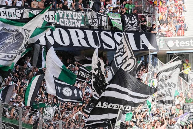1. Bundesliga: SC Freiburg vs Borussia Mönchengladbach, 12.09.2026 Borussia Mönchengladbach Fanblock 1. Bundesliga: SC Freiburg vs Borussia Mönchengladbach, Europa-Park-Stadion, 12.09.2026 DFB DFL REGULATIONS PROHIBIT ANY USE OF PHOTOGRAPHS AS IMAGE SEQUENCES AND OR QUASI-VIDEO. *** 1 Bundesliga: SC Freiburg vs. Borussia Mönchengladbach, September 12, 2026; Borussia Mönchengladbach Fan Section; 1 Bundesliga: SC Freiburg vs. Borussia Mönchengladbach, Europa-Park Stadium, September 12, 2026 DFB and DFL regulations prohibit any use of photographs as image sequences and or quasi-video. Copyright: xBEAUTIFULxSPORTS Boscox