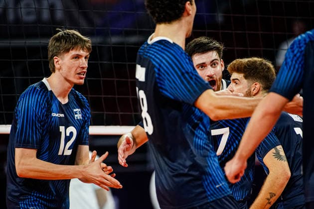 Volleyball - CEV EuroVolley 2026 Group B - Poland vs Israel - 09.12.2026 SOFIA, BULGARIA - September 12th: Iliya Goldrin, 7 of Israel and Nikita Maron, 12 of Israel during CEV EuroVolley 2026, Group B match between Poland vs Israel at Arena 8888 in Sofia, Bulgaria, on September 12th, 2026 in Sofia, Bulgaria. Copyright: xYulianxTodorovx