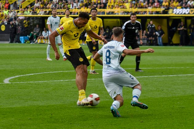 Felix Nmecha (Dortmund 8) erzielt das Tor zum 2:0 12.09.2026 ¢ Fussball ¢ Borussia Dortmund vs SC Paderborn 07, Signal Iduna Park, Dortmund, DFB DFL REGULATIONS PROHIBIT ANY USE OF PHOTOGRAPHS AS IMAGE SEQUENCES AND OR QUASI-VIDEO *** Felix Nmecha (Dortmund 8) scores the goal to make it 2–0 on September 12, 2026 ¢ Soccer ¢ Borussia Dortmund vs. SC Paderborn 07, Signal Iduna Park, Dortmund, DFB and DFL regulations prohibit any use of photographs as image sequences and or quasi-video Copyright: xpepphotox xSaschaxWeizx pep00321, pep_20260912_sw