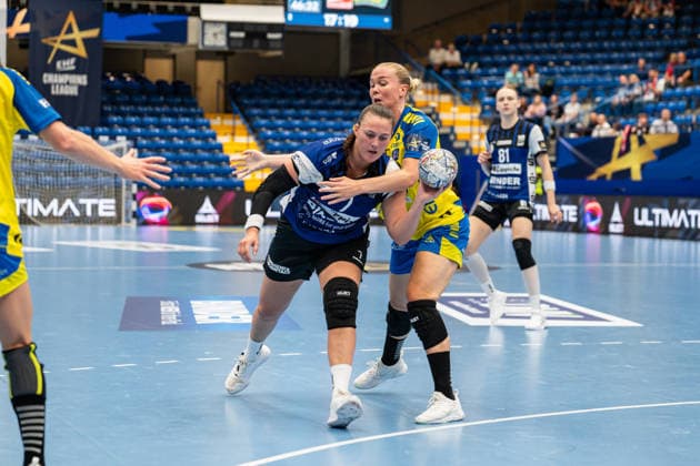 HSG Blomberg Lippe GER vs. Storhamar Handball Elite NOR, Handball, EHF Champions League Women, Group Stage, September 12, 2026, 2026–2027 Season, Lemgo Diana Magnusdottir HSG Blomberg Lippe, No. 7 in a one-on-one battle at the Lemgo Phoenix Contact Arena, Germany