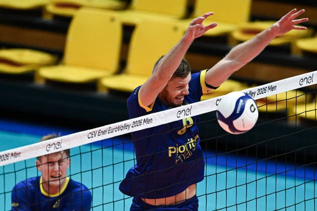 September 12, 2026: Alfred Brink of Sweden during the CEV EuroVolley 2026 group stage volleyball match between Sweden and the Czech Republic on September 12, 2026 in Modena Photo: Bildbyran EXT BILDBYRAN COP 18 XY0129 volleyball volleyball volleyball European Championships Sweden Czech Republic CEV EuroVolley 2026 Sweden Czech Republic bbeng  Copyright: BILDBYRANxEXT BB260912BB945
