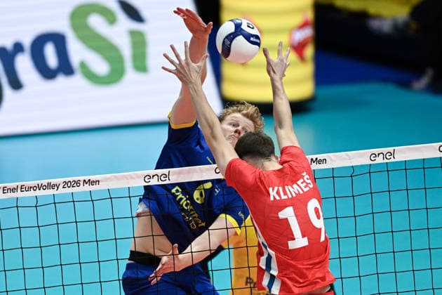 September 12, 2026: Jacob Ekman of Sweden during the CEV EuroVolley 2026 group stage volleyball match between Sweden and the Czech Republic on September 12, 2026 in Modena Photo: Bildbyran EXT BILDBYRAN COP 18 XY0129 volleyball volleyball volleyball European Championships Sweden Czech Republic CEV EuroVolley 2026 Sweden Czech Republic bbeng  Copyright: BILDBYRANxEXT BB260912BB947