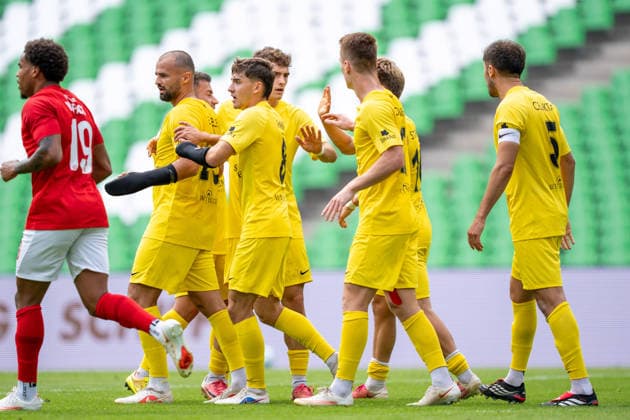 Collective celebration after Loris Maier s goal (1-1), SG Sonnenhof Großaspach, 27, TSV Havelse vs. SG Sonnenhof Großaspach, soccer, 3rd Division, Matchday 5, September 6, 2026, DFB regulations prohibit any use of photographs as image sequences and or quasi-video. Hanover, Lower Saxony, Germany Copyright: xkolbert-press PhilipxZieglerx