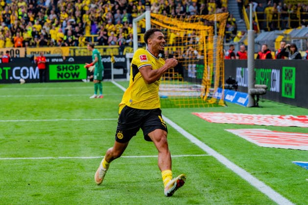 1. Bundesliga, 3. Spieltag, Borussia Dortmund vs. SC Paderborn 07 am 12.09.2026 Tor zum 3:0 durch Felix Nmecha *** Bundesliga 1, Matchday 3, Borussia Dortmund vs. SC Paderborn 07 on September 12, 2026; Felix Nmecha scores the goal to make it 3–0 Copyright: xBahhoxKarax