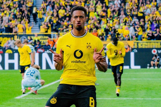 1. Bundesliga, 3. Spieltag, Borussia Dortmund vs. SC Paderborn 07 am 12.09.2026 Tor zum 2:0 durch Felix Nmecha *** Bundesliga 1, Matchday 3, Borussia Dortmund vs. SC Paderborn 07 on September 12, 2026; Felix Nmecha scores the goal to make it 2–0 Copyright: xBahhoxKarax