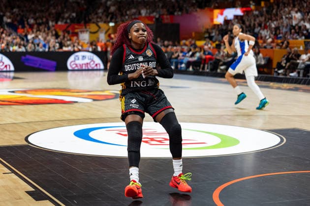 Alexis Peterson Germany, 01 cheers, GER, France vs. Germany, Basketball, 2026 FIBA Women’s World Cup, Semifinal, September 12, 2026 GER, France vs. Germany, Basketball, 2026 FIBA Women’s World Cup, Semifinal, September 12, 2026 Berlin Copyright: xEibner-Pressefoto MaxxVincenx EP_MVN