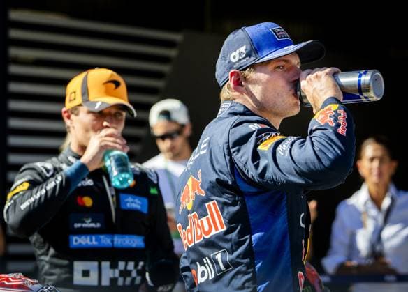 MADRID - Lando Norris (McLaren) and Max Verstappen (Red Bull Racing) after qualifying at the new Madring circuit ahead of the Spanish Grand Prix. SEM VAN DER WAL ANP xVIxANPxSportx xxANPxIVx 568309929 originalFilename: 568309929.jpg
