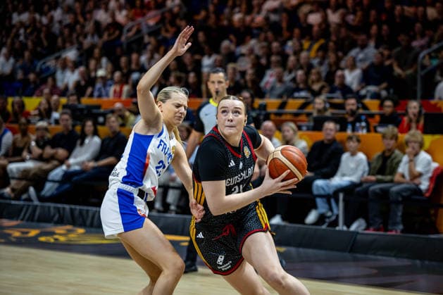 Basketball Berlin, September 12, 2026 FIBA Women’s Basketball World Cup Germany 2026 Semifinal France (FRA) vs. Germany (GER) Lina Sontag (Germany, No. 24) vs. Marine Johannes (France, No. 23)