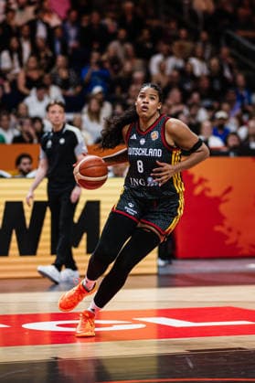 FIBA Women’s Basketball World Cup 2026: France vs. Germany, September 12, 2026; Nyara Sabally (Germany), 8 Basketball, FIBA Women’s Basketball World Cup 2026, Final Round, Semifinal: France vs. Germany on September 12, 2026, at the Uber Arena, Berlin Copyright: xBEAUTIFULxSPORTS Tonhäuserx